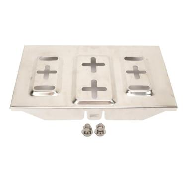Imagem de GRCFUMO 193 x 285mm bandeja de bateria, bandeja de montagem de bateria de aço inoxidável com parafusos de fixação, bateria de carro universal pressiona o suporte para 27 27f 27h