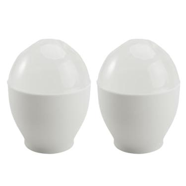 Imagem de UPKOCH 2 peças para cozinhar ovos de micro-ondas, máquina de ovos escalfados e mexidos antiaderente para café da manhã instantâneo, copos de vaporizador de plástico (6,5 x 9,5 cm) cozinha doméstica