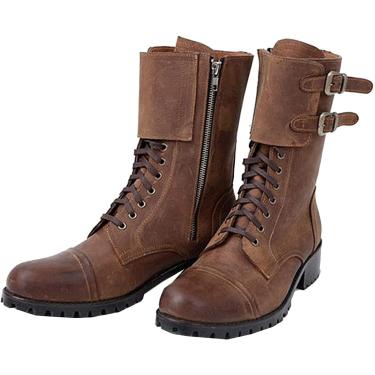 Imagem de Botas De Montaria Curtas Masculinas Botas De Cowboy Ocidentais Renaissae Larp Botas Sapatos, 47, Men: 16 inch
