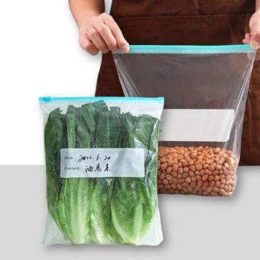 Imagem de Saco Hermético - 10 Unidades Tamanho G - Saco Para Congelar Armazenar e Organizar Alimentos - Com Zip Abre e Fecha Reutilizável Livre de BPA - Saquinho Para Congelador-IT