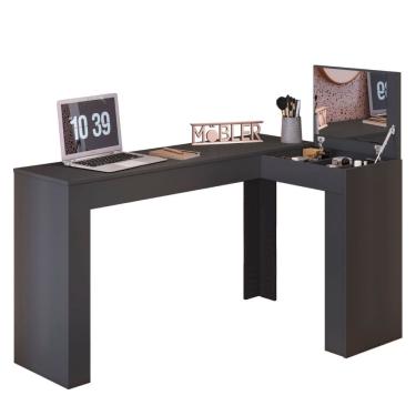 Imagem de Penteadeira Escrivaninha Em L com Espelho e Organizador Lilie