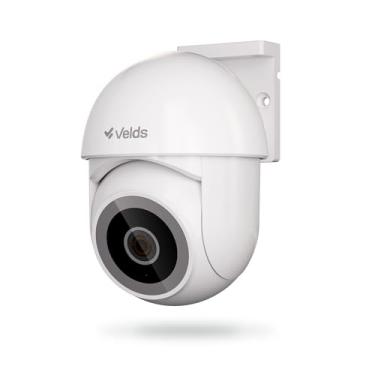 Imagem de Câmera Inteligente Externa 360° Velds, Wi-Fi, 2K, Visão Noturna Colorida, IP65, Detecção de Corpo Humano, Rastreamento de Movimento, Áudio Bidirecional, Armazenamento Local até 256GB, Branco