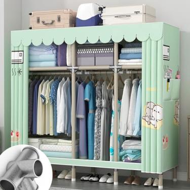 Imagem de Guarda-roupa De Roupas,armário Portátil,guarda-roupas De Tecido Para Quarto,85x45x170 Cm,trilhos Suspensos,prateleiras E 2 Bolsos Laterais,grande Capacidade Para Quarto,sala, C, 85x45x170cm