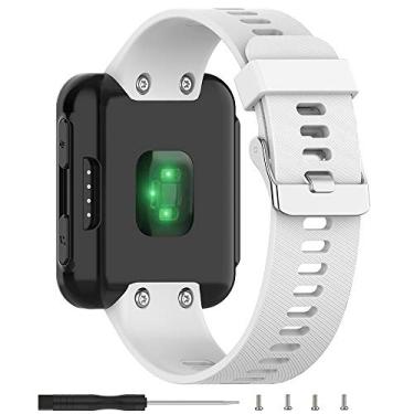 Imagem de Meifox Compatível com pulseira Garmin Forerunner 35, pulseiras de substituição de silicone Solf para relógio Garmin Forerunner 35 (branca1)