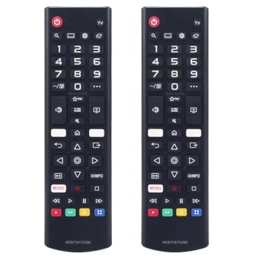 Imagem de Novo pacote de 2 AKB75675306 controle remoto de substituição compatível com LG AKB75675304 controle remoto para TV 49UN7100PUA 50UN8000PUB 55UN7100PUA 70UN7370PUB 82UN8570PUB