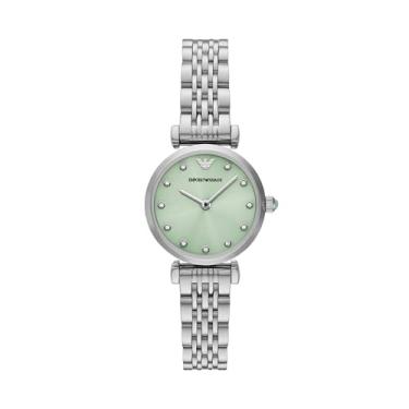 Imagem de Emporio Armani Relógio feminino de aço inoxidável com dois ponteiros (modelo: AR11667), Prata