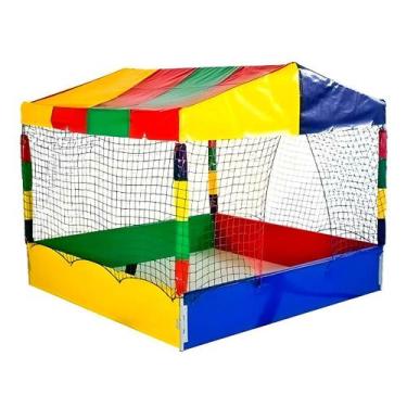 Imagem de Casinha Piscininha Piscina de Bolinhas 1,50m Quadrada Nacional Colorid