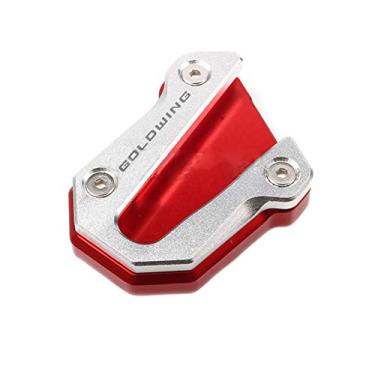 Imagem de Acc-Creativity Suporte de pé de motocicleta com ampliador lateral para placa de extensão compatível com HONDA GoldWing GL1800 2018-2020 (vermelho)
