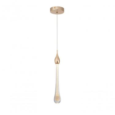 Imagem de Pendente 3,5X36,5Cm E Cabo 1,5Mt Metal Dourado E Cristal Led 5W 3000K Bivolt Sindora Única Único