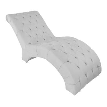 Imagem de Espreguiçadeira Maca Estofada Relaxante Descanso Suede Joana Cor:branco