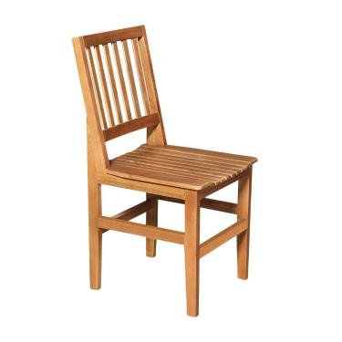 Imagem de Cadeira De Jantar Ripada Rústica Confort - Castanho - Marrom