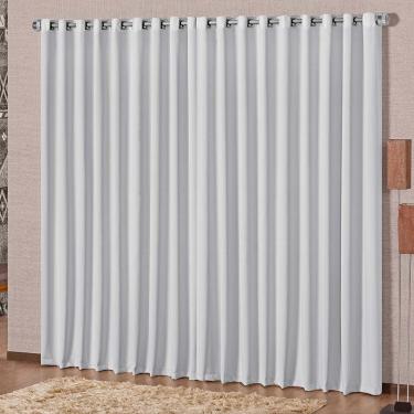 Imagem de Cortina Block Corta Luz Blackout 4,00x2,70m Varão 4m - Gelo