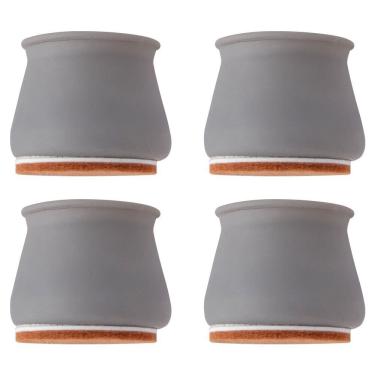 Imagem de Protetor Com Feltro Pezinho De Mesa Cadeira Móveis 4 Un Cinza