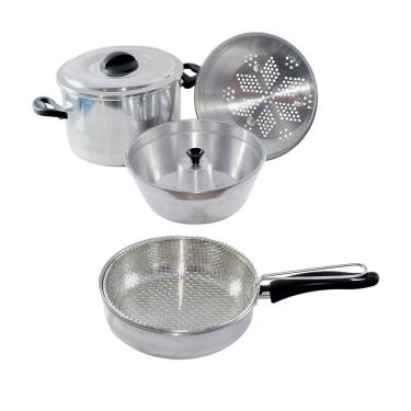 Imagem de Conjunto Panela A Vapor Banho Maria 4x1 E Frigideira Cesto