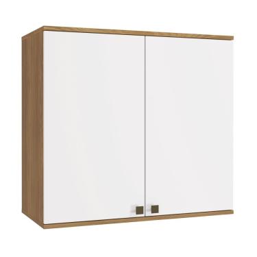 Imagem de Armário Aéreo Celeste Kappesberg 100% Mdf 2 Portas Nogueira/branco 80cm