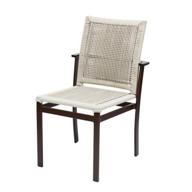 Imagem de Cadeira De área Gourmet Em Alumínio E Corda Náutica Areia Marrom