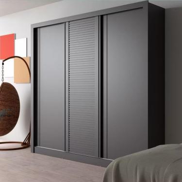 Imagem de Guarda-roupa Casal Bartira Village Com 3 Portas 4 Gavetas Grafite
