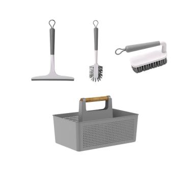Imagem de Kit Limpeza Para Lavanderia Multiuso Chumbo 4 Peças