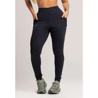 Imagem de Calça Legging Bolsos Cintura Alta Feminina Fitness Jacquard Mvb Modas tamanho:M;cor:;genero:Mulher-Feminino