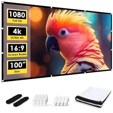 Imagem de OWNKNEW Tela De Projeção 100", Externa, Lavável, Vídeo 16:9, Anti-Vincos, Filme Portátil Para Casa, Festa