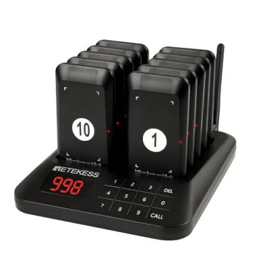 Imagem de Retekess Sistema De Pager Vibratório Td157, Campainhas Para Restaurantes, Alcance 984 Pés, Conjunto Com Vibração, Pisca-Pisca E Campainha, 10 Pagers, Beepers Food Truck, Bares, Quadra