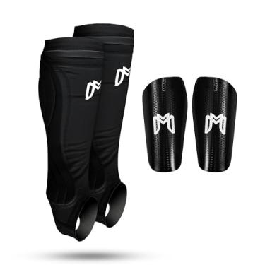 Imagem de MediCaptain Caneleiras De Futebol Com Proteção Acolchoada, Para Pernas Jogadores Adultos E Adolescentes, Mangas Compressão Futebol, Protetores Zagueiro (Preto, Grande)