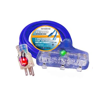 Imagem de pizety Cabo De Extensão 12/3 Pés Com Plugue Aterrado 3 Pinos, Calibre 12, Iluminado Para Ambientes Internos E Externos, Cabos Alta Resistência Sjtw, 15 Amperes, 1875 Watts