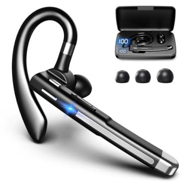 Imagem de Champonic Fone de ouvido Bluetooth, fone de ouvido Bluetooth sem fio com microfone, fone de ouvido caminhoneiro para capa de telefone, telefones de escritório, microfone embutido, cancelamento de