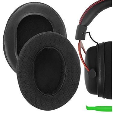 Imagem de GEEKRIA Almofadas Auriculares De Substituição Comfort Em Tecido Malha Extra Grossa Compatíveis Com Fones Ouvido Hyperx Cloud Iii, Ii, Alpha, Cloudflight, Stinger E Revolver S (Pretas)