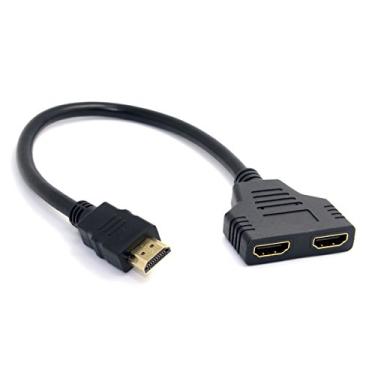 Imagem de cablecc Cabo Adaptador E Conversor Divisor Hdmi Macho Para 2 Fêmeas 1 Entrada Saída