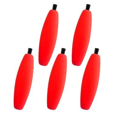 Imagem de Dr.Fish Pacote com 15 boias de espuma de charuto boia de pesca boia boias flutuantes rolhas de pesca para Santee Catfish Rig Crappie água doce água salgada vermelho M tamanho 5 cm