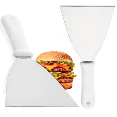 Imagem de Espátula Reta Profissional Inox Cozinha Restaurante Para Lanche na Chapa, Hamburguer, Hot-Dog, Fatiador De Pizza, Corte De Massa, Sorvete De Rolo, Chapeiro, Raspa Chocolate Limpa Chapa 28cm