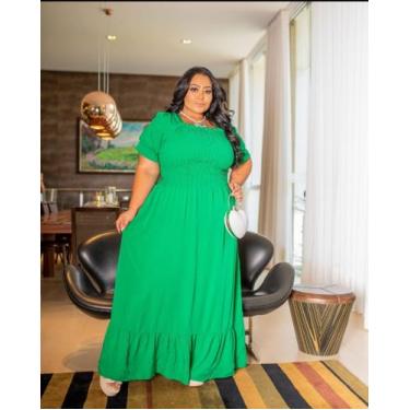 Imagem de Vestido Plus Size - Nanda Fashion Boutique , Verde bandeira, G3