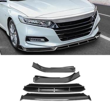 Imagem de Para Accord Car Front Bumper Lip Spoiler Carbon Look Parte Exterior para Accord 10ª Geração Capa de Para-choques Acessórios de Carro (Aparência de Fibra de Carbono)
