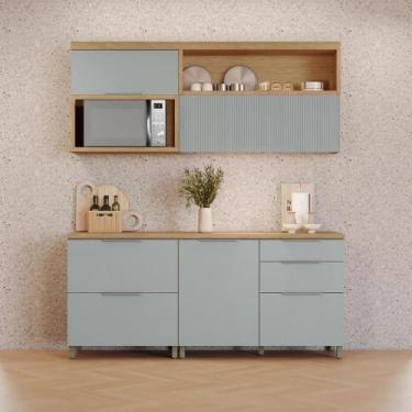 Imagem de Cozinha Completa 4 Peças 4 Portas 4 Gavetas 2 Nichos 100% MDF - Faura,