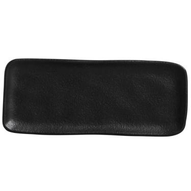 Imagem de Kit 40 Travessas Retangulares 22x9cm Orgânico Preto Matte Cerâmica Buffet Restaurante Japonês Porto Brasil