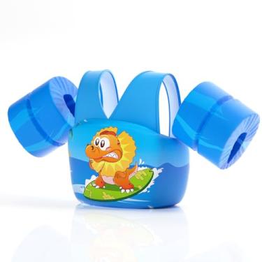 Imagem de REALIKE Colete De Natação Infantil Para Crianças Pequenas, Flutuadores, Auxiliares De Natação Com Alça De Ombro E Asas De Braço Para Crianças/Bebês/Bebês, Mar, Praia/Piscina/Lago, Adequado Para Meni