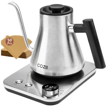 Imagem de Chaleira Elétrica COZII Gooseneck, Controle de Temperatura Ajustável, 1200W, Aquecimento Rápido, 24H de Manutenção de Calor, Desligamento