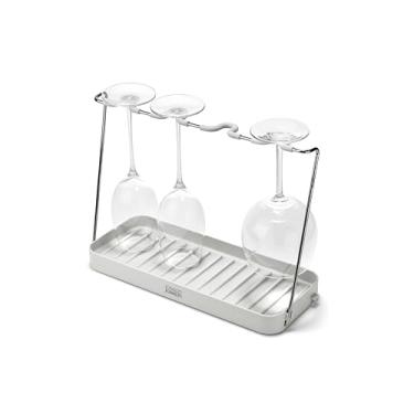 Imagem de Joseph Joseph Secador de copo de vinho com haste dobrável DrySmart, organizador de tábua de drenagem que economiza espaço, feito de plástico reciclado