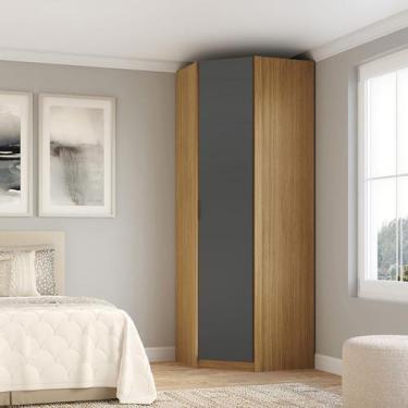 Imagem de Guarda Roupa Modular 1 Porta Canto 45º Altezza Clean Belmax, Freijó/Ti