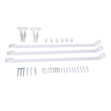 Imagem de Aramox Suportes de Prateleira de Arame, Suporte de Montagem de Parede de Aço Com 6 Grampos e 2 Suportes Finais para Prateleira de Arame de 12 Polegadas 3pcs