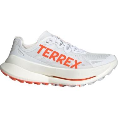 Imagem de adidas Tênis de corrida feminino Terrex Agravic Speed Trail, Branco/Laranja Impacto/Cinza Dash, 35