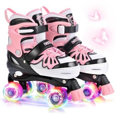 Imagem de Patins NEMONE, tamanho 4, iluminação ajustável para meninas