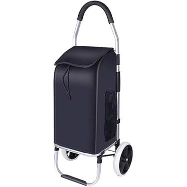 Imagem de Carrinho De Compras Carrinho De Compras Dobrável Portátil Portátil Pequeno Reboque Liga De Alumínio Dobrável Carrinho De Compras Carrinho De Compras De Supermercado