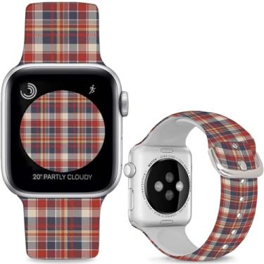 Imagem de Sjiangqiao Pulseiras de relógio de silicone macio compatíveis com Apple Watch SE séries 10, 9, 8, 7, 6, 5, 4, 3, 2 e 1 de 49 mm, 46 mm, 44 mm e 42 mm (série 3 2 1), para mulheres e homens.
