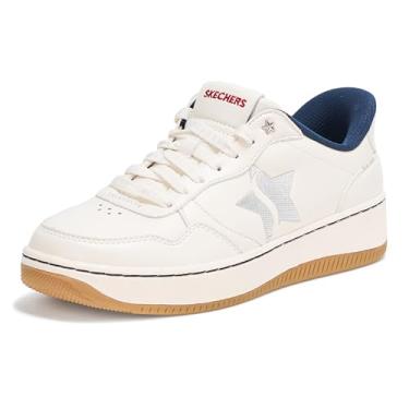 Imagem de Skechers Tênis feminino Sport Court 2.0-Studded Star Hands Free Slip-ins, Branco/azul marinho/vermelho, 35
