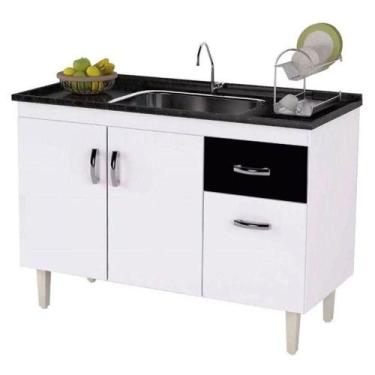 Imagem de Balcão De Pia Gabriela 120 Cm Branco - Ajl - AJL MÓVEIS