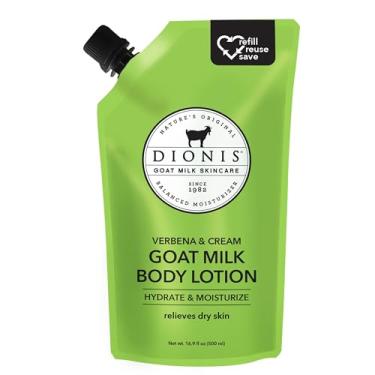 Imagem de Dionis Loção corporal de leite de cabra para cuidados com a pele de 500 ml, ingredientes limpos sem crueldade e loção testada por dermatologistas para pele seca, hidratante e profundamente hidratante