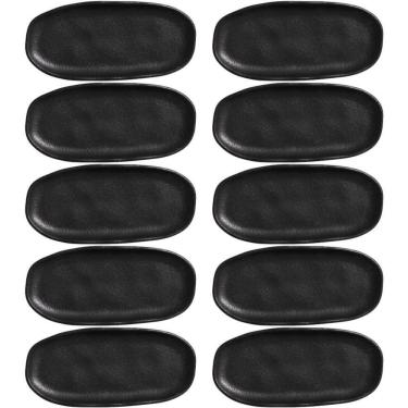 Imagem de Kit 10 Travessas 16,5x8cm Cerâmica Orgânico Preto Restaurante Buffet Porto Brasil