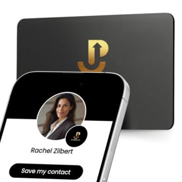 Imagem de Cartão de visita digital com código QR e toque para compartilhar tecnologia NFC - compatível com iPhone e Android - sem necessidade de aplicativo ou assinatura (preto)